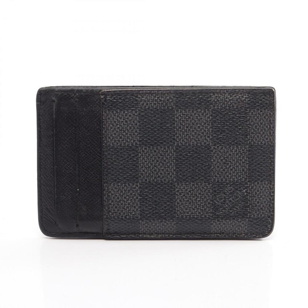 Louis Vuitton Neo Porte Cartes Damier Card Case Wallet Leather Graphite Black